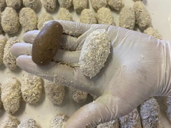 Croquete de fibra de caju e soja