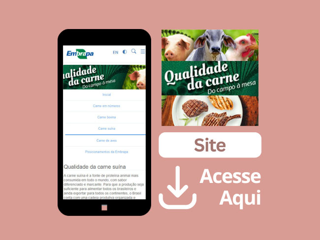 Site Qualidade da carne suína - Do campo à mesa