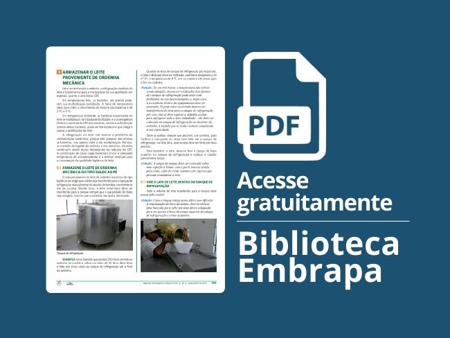 Armazenar o leite proveniente de ordenha mecânica
