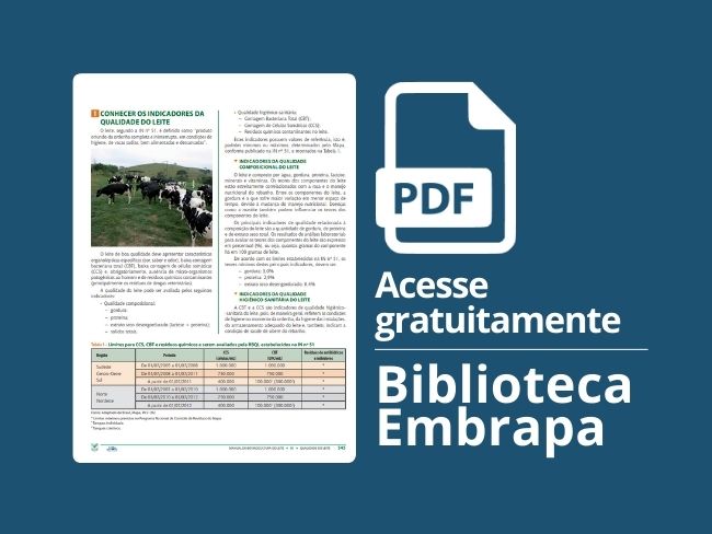 Conhecer os indicadores da qualidade do leite