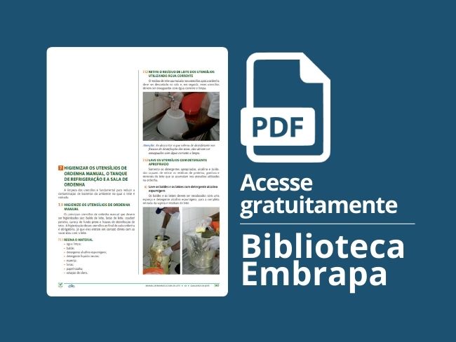 Higienizar os utensílios de ordenha manual, o tanque de refrigeração e a sala de ordenha