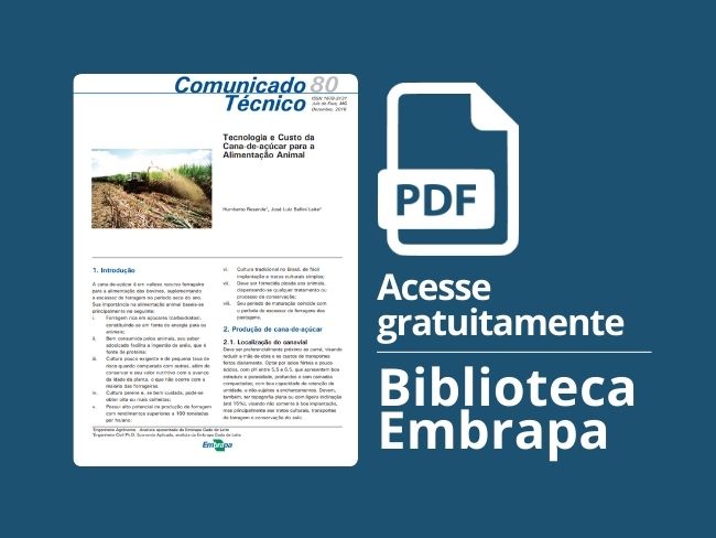 Tecnologia e custo da cana-de-açúcar para a alimentação animal