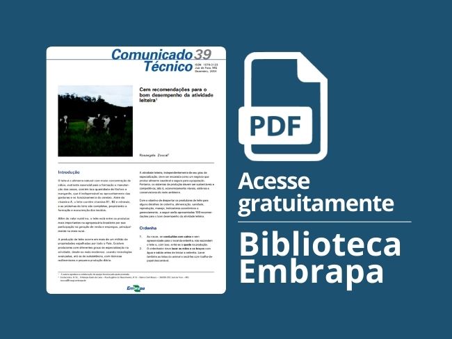 Cem recomendações para o bom desempenho da atividade leiteira