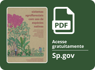 Capa publicação: Cartilha sobre Sistemas Agroflorestais com uso de espécies nativas (CATI-SP)