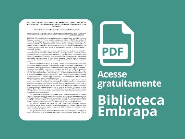 Sistemas Agrossilvipastoris – uma alternativa para criação de caprinos em comunidades tradicionais do sertão baiano do São Francisco
