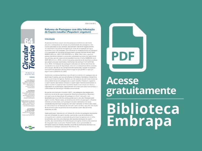 Reforma de pastagens com alta infestação de capim-navalha