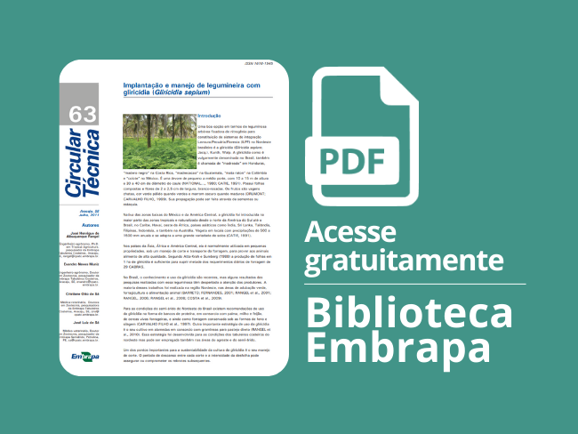 Implantação e manejo de legumineira com gliricídia (Gliricidia sepium)