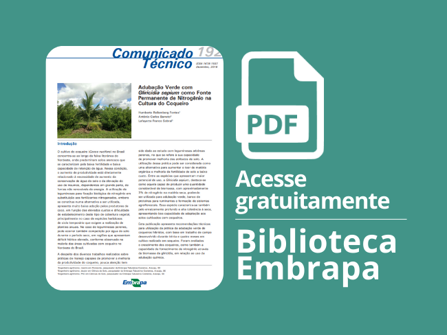 Adubação Verde com Gliricidia sepium como Fonte Permanente de Nitrogênio na Cultura do Coqueiro