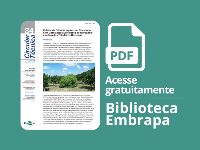 Cultivo de Gliricidia sepium em Consórcio com Citros para Suprimento de Nitrogênio em Solo dos Tabuleiros Costeiros